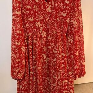 Torrid Red and Cream Floral Dress